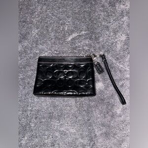 Coach Black Patent Leather Wristlet